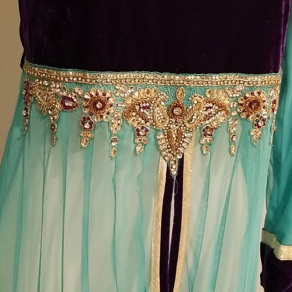 Naaz Blue and Purple Salwar Kameez w Duppata sz 36 - Picture 3 of 13